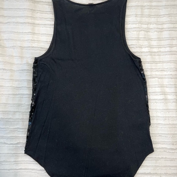 Black/Silver-Sequined Sleeveless Blouse, Size Small - Picture 2 of 3
